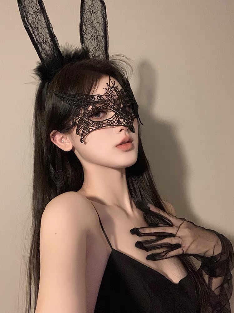 Black Gothic Costume Accessories Masquerade Mask